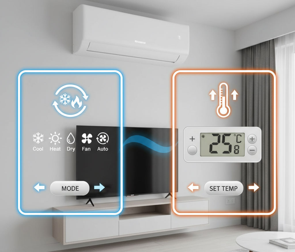 دوربین | باتری تفاوت Set Temp با دکمه "Mode" (حالت کارکرد) در چیست؟
